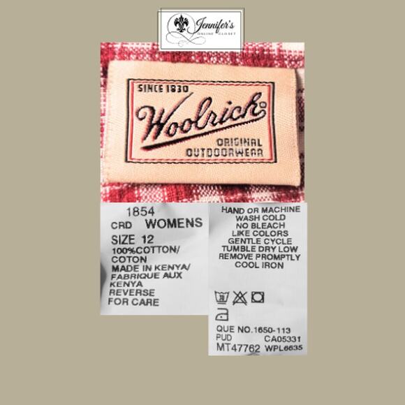 Woolrich Women's Red Check Plaid High Waisted Flat Front Shorts Size 12 - Picture 4 of 6